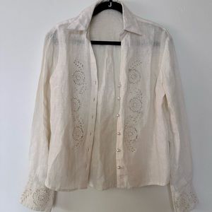 Real linen button up shirt